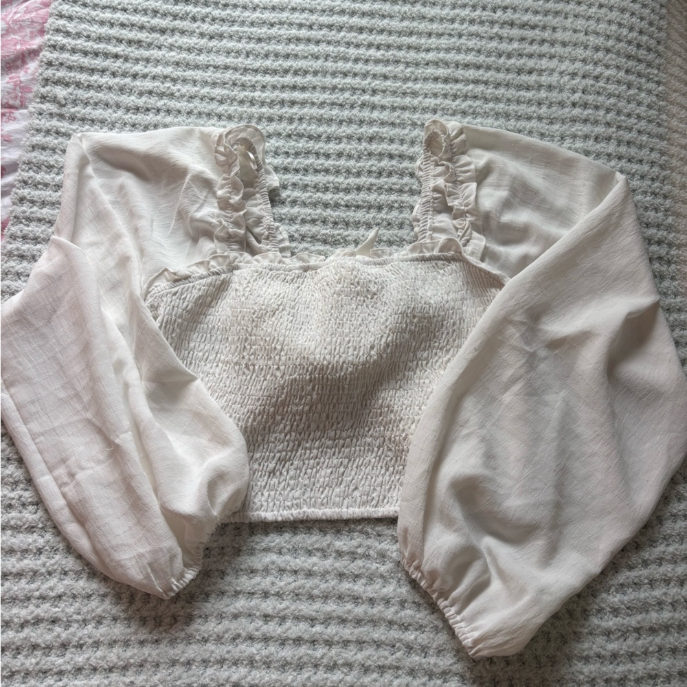 Cream le lis tie top